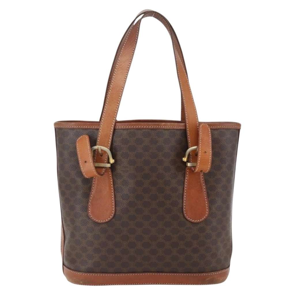 Celine Vintage Macadam Tote bag Brown Canvas Fair condition - Back View