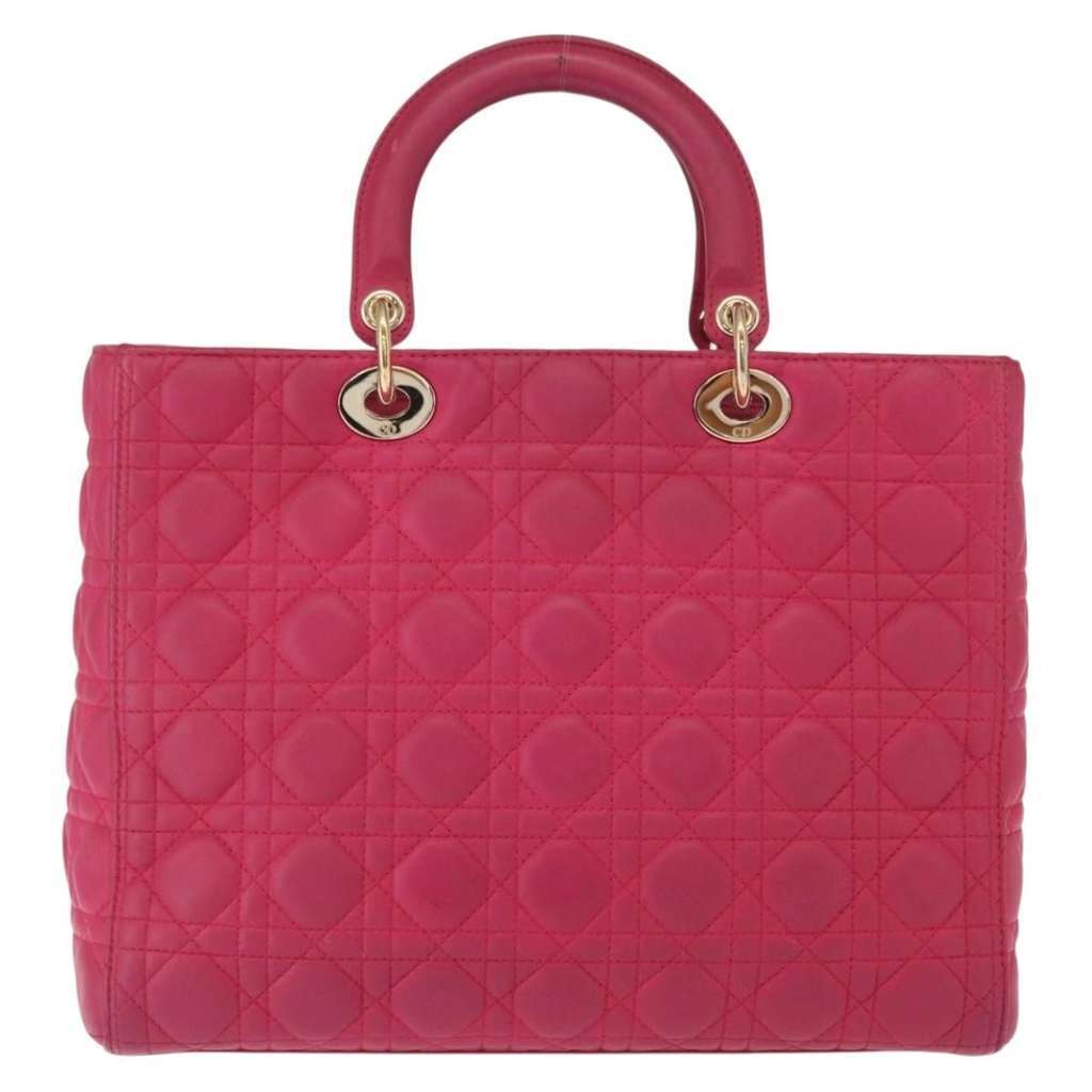 Christian Dior Lady Dior Bag Pink Leather Good condition - Back View