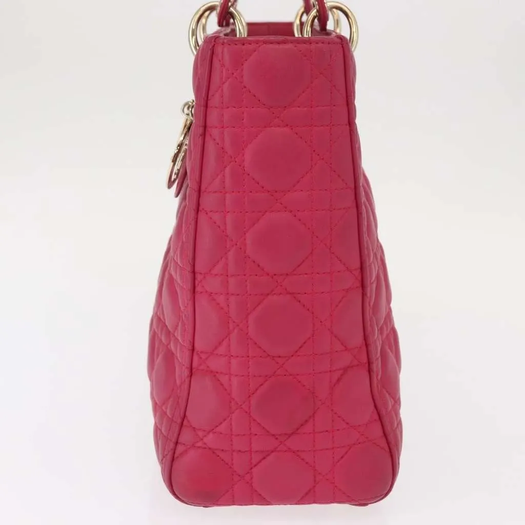 Dior Lady Dior Bag Pink Leather Good - Inside View