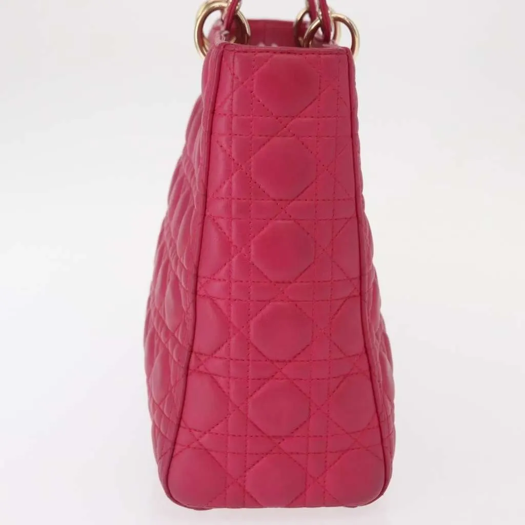 Dior Lady Dior Bag Pink Leather Good - Model View