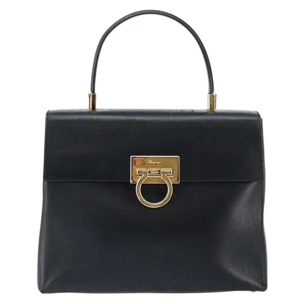 Salvatore Ferragamo Convertible Top Handle Bag Black Leather Good condition - Back View