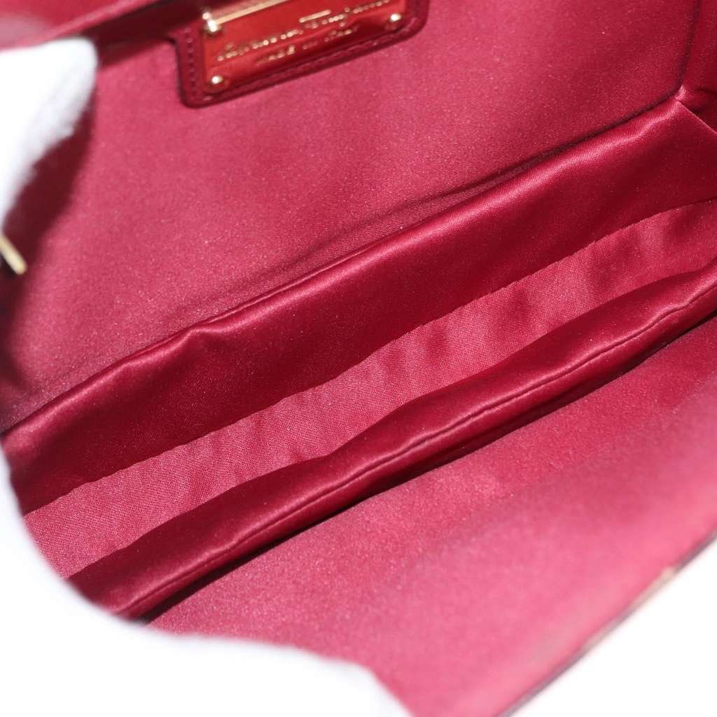 Salvatore Ferragamo Vala Chain Shoulder bag Burgundy Leather Good condition - Box View