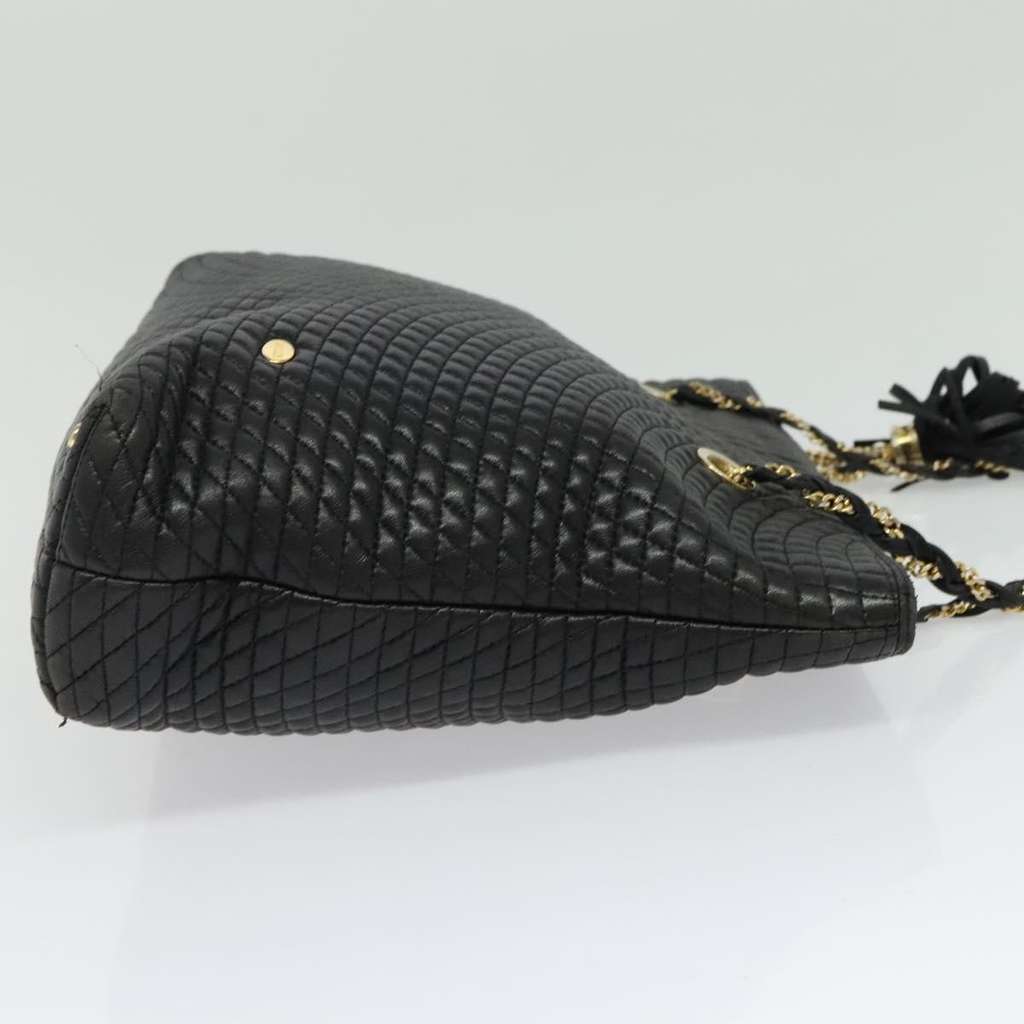 Bally Vintage Chain Shoulder Bag Black Leather Good condition - Model View