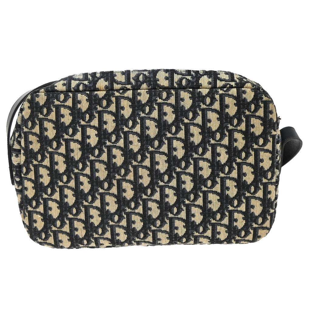 Christian Dior Vintage Trotter Shoulder Bag Blue Canvas Good condition - Back View