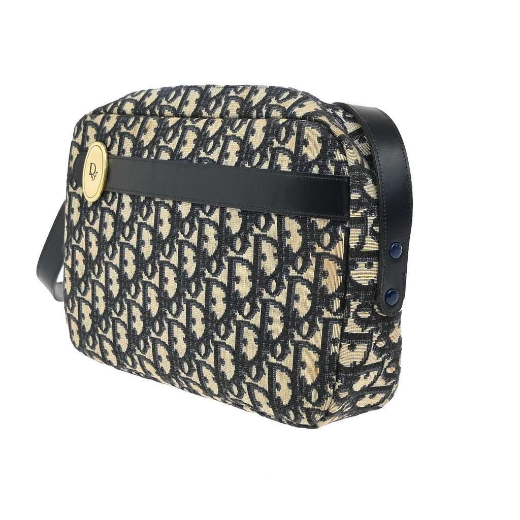 Christian Dior Vintage Trotter Shoulder Bag Blue Canvas Good condition - Inside View