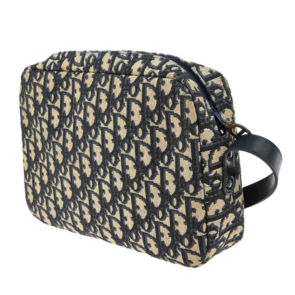 Christian Dior Vintage Trotter Shoulder Bag Blue Canvas Good condition - Model View