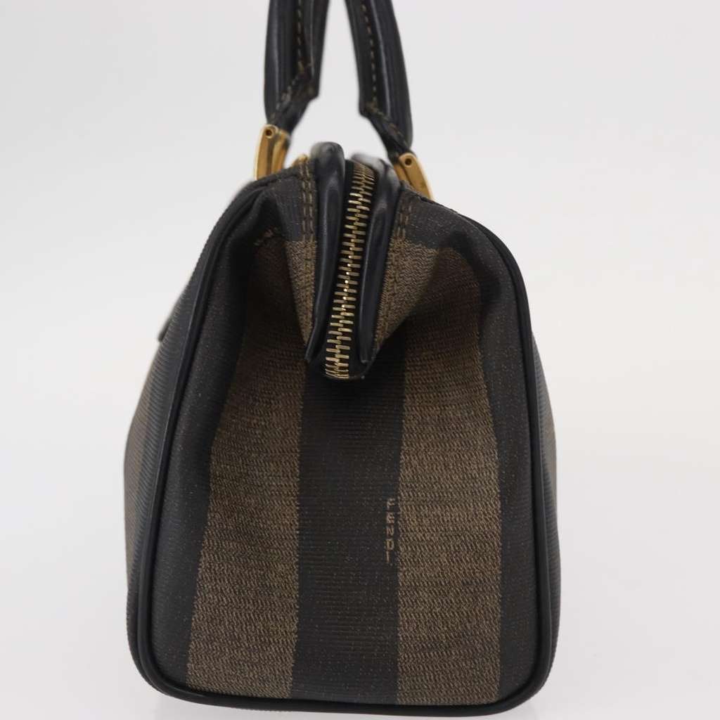 Fendi Vintage Pequin Convertible Boston Bag Brown Canvas Good condition - Inside View
