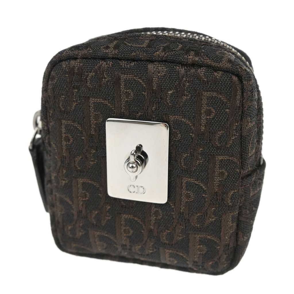 Christian Dior Vintage Trotter Pouch Brown Canvas Good condition - Back View