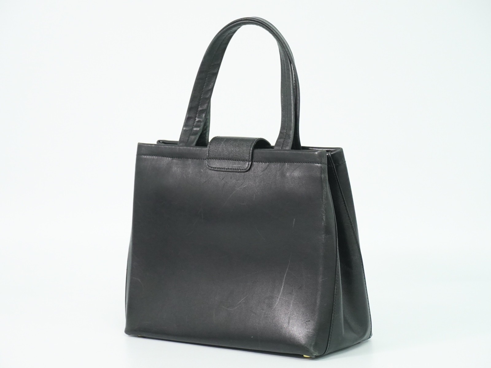 Salvatore Ferragamo Vala Handbag Black Leather Fair condition - Back View