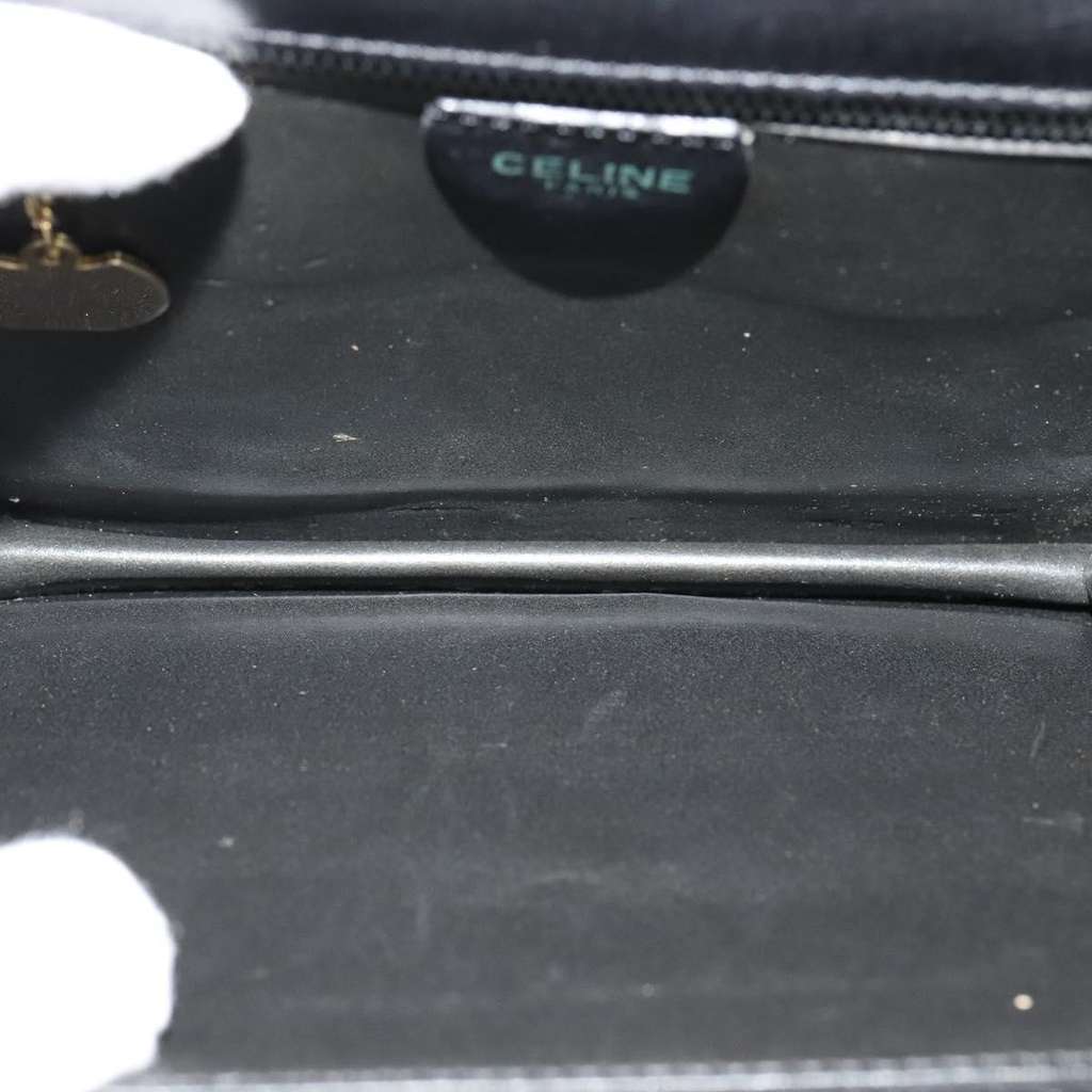 Celine Gancini Handbag Black Leather Good condition - Box View