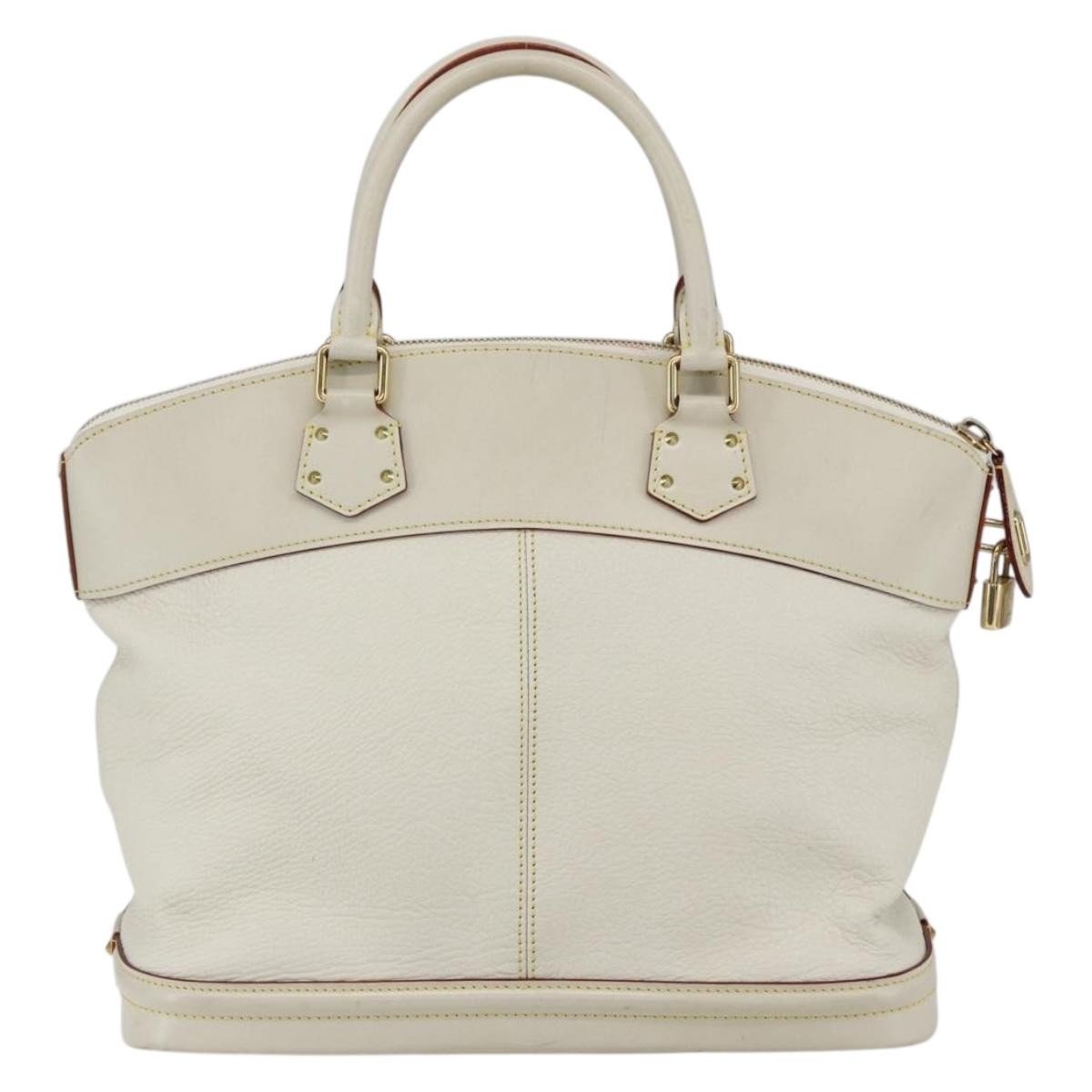 Louis Vuitton Suhali Lockit Handbag White Leather Good condition - Back View