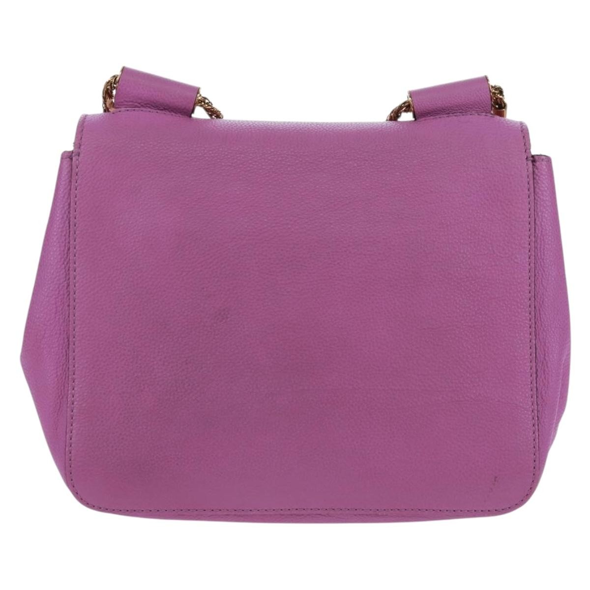 Chloe Elsie Chain Shoulder Bag Purple Leather Good condition - Back View