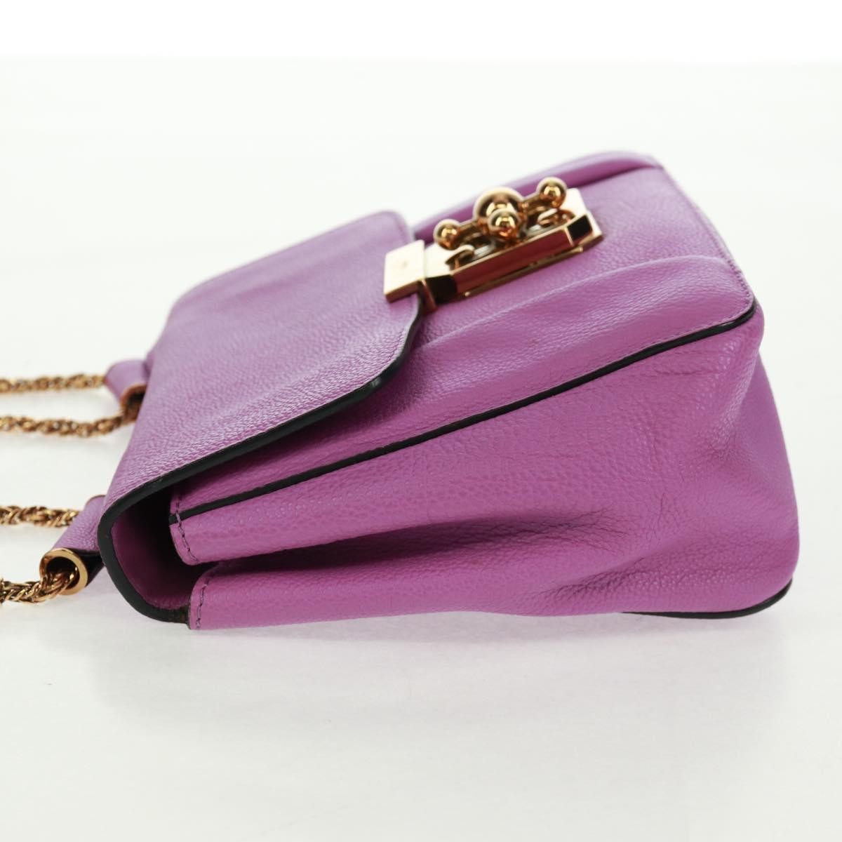 Chloe Elsie Chain Shoulder Bag Purple Leather Good condition - Inside View