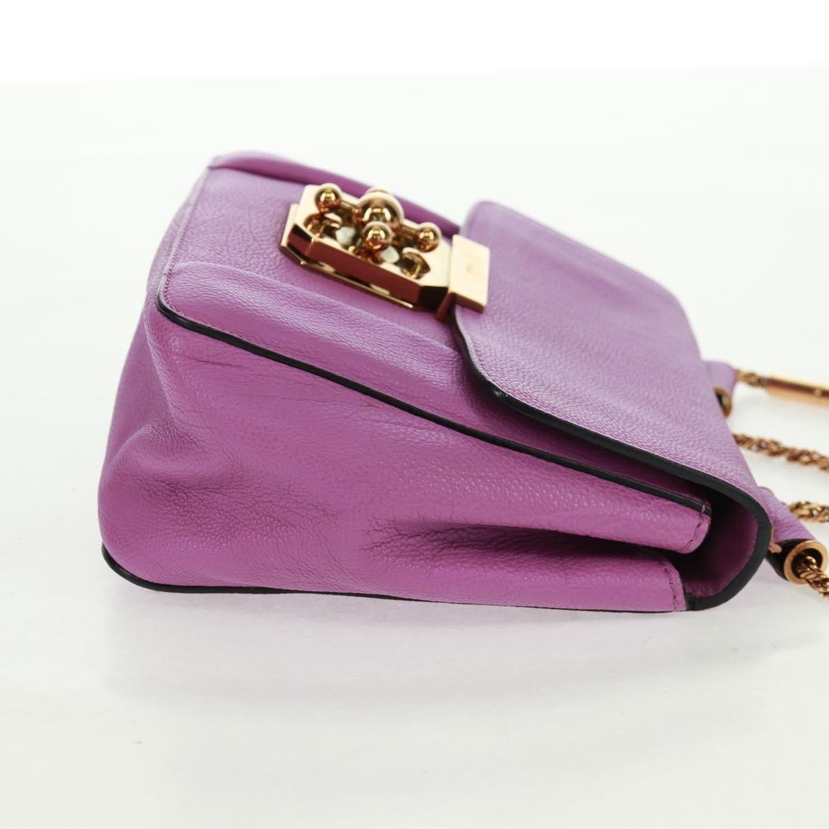 Chloe Elsie Chain Shoulder Bag Purple Leather Good condition - Model View
