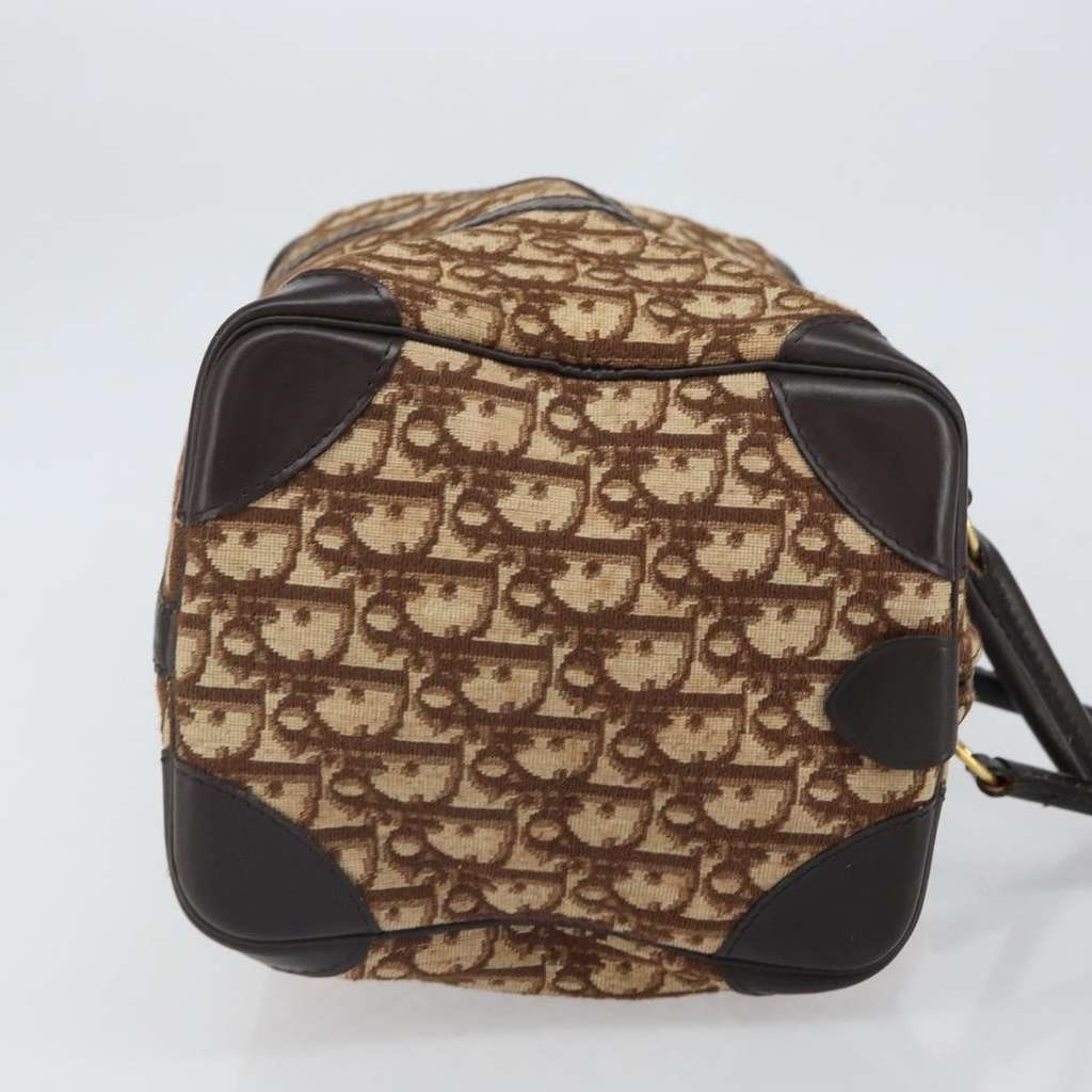 Christian Dior Vintage Trotter Boston Bag Beige Canvas Good condition - Inside View
