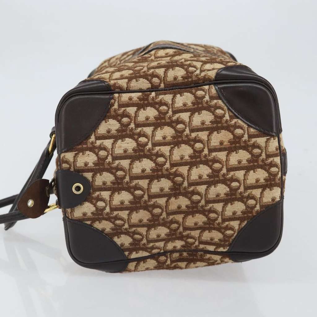 Christian Dior Vintage Trotter Boston Bag Beige Canvas Good condition - Model View