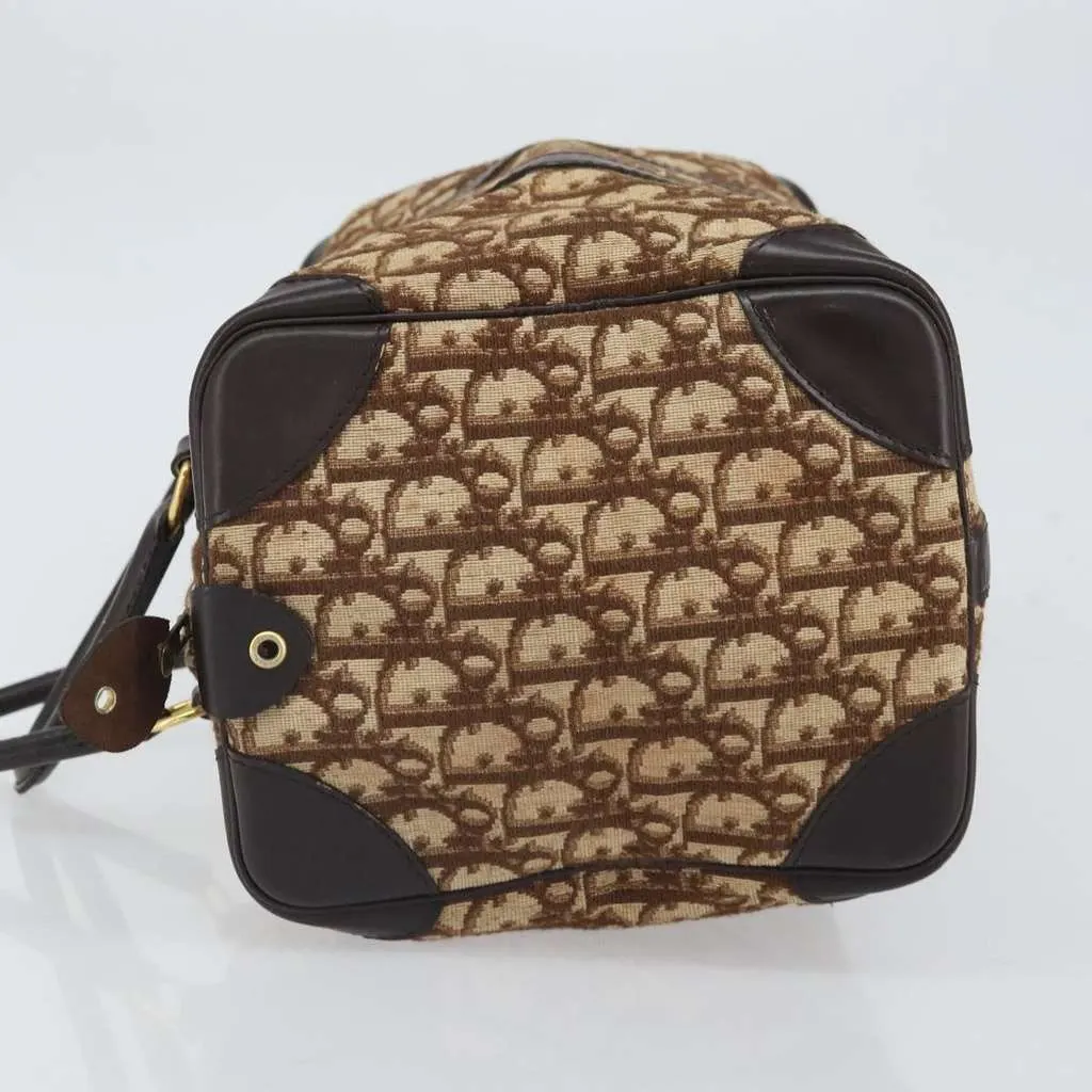 Dior Vintage Trotter Boston Bag Beige Canvas Good - Model View