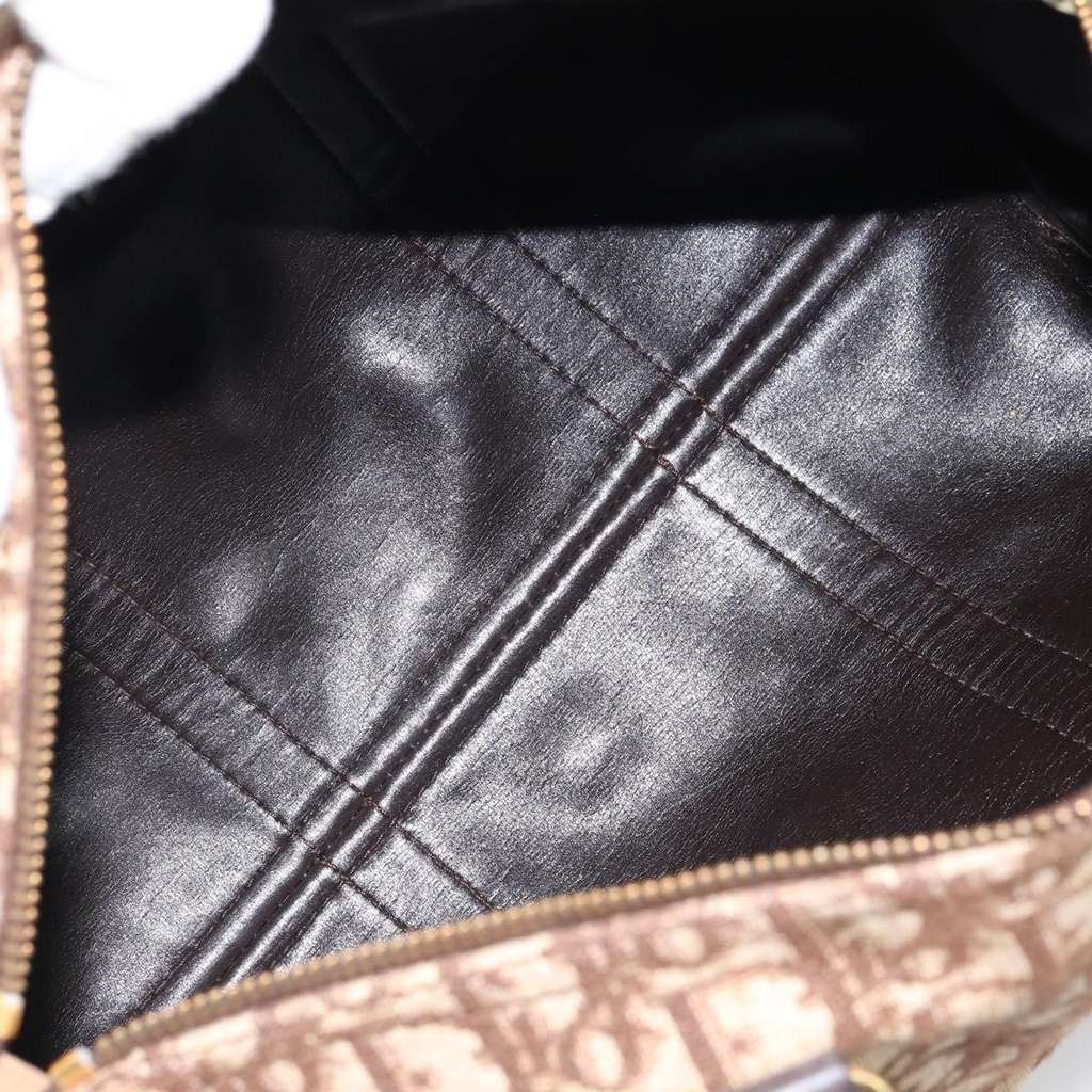 Christian Dior Vintage Trotter Boston Bag Beige Canvas Good condition - Box View