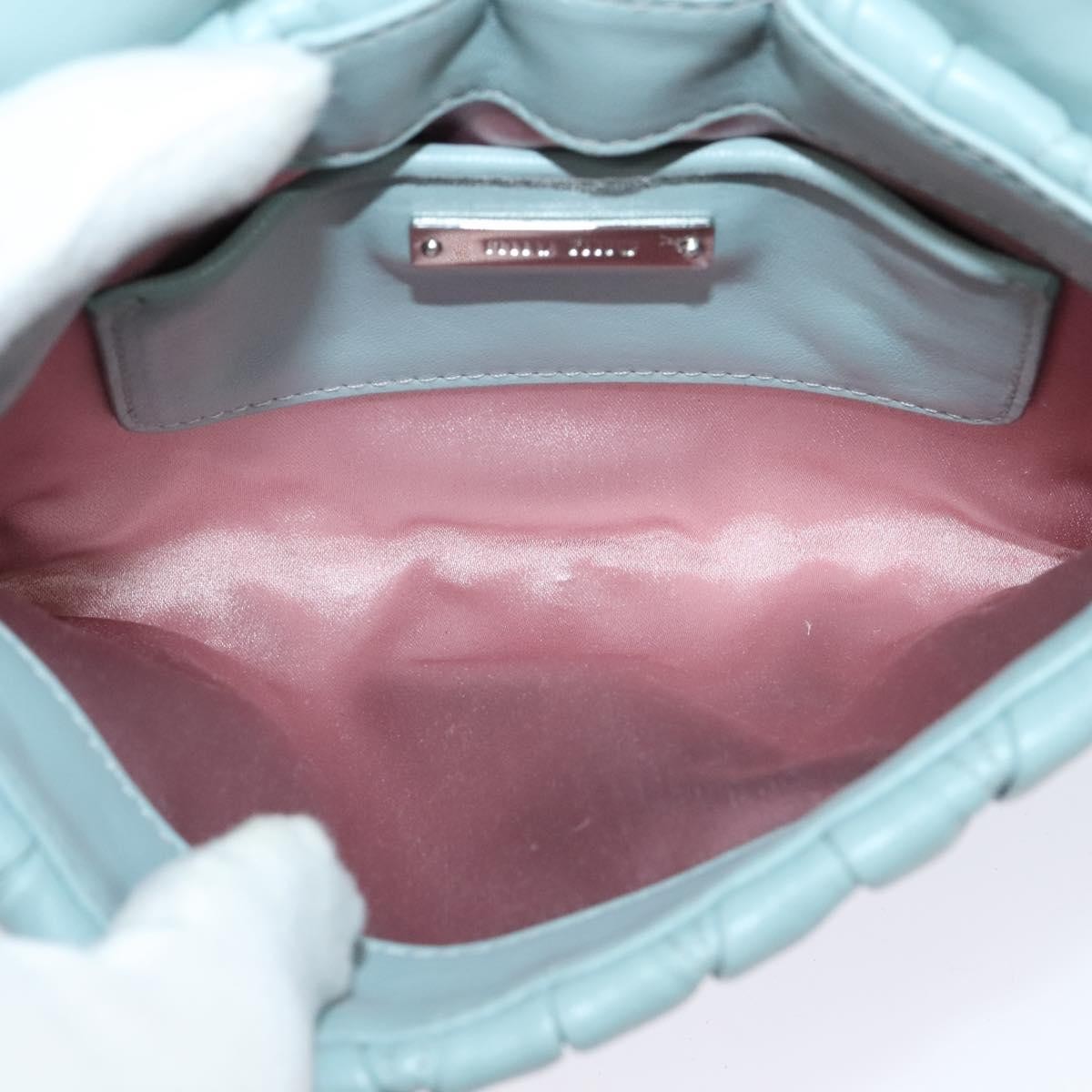 Miu Miu Madras Chain Clutch Blue Leather Good condition - Box View