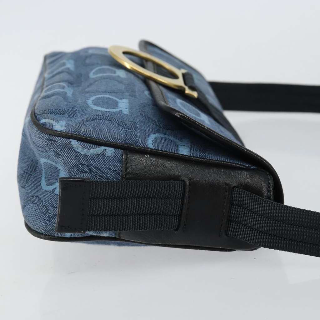 Salvatore Ferragamo Gancini Shoulder Bag Navy Canvas Good condition - Inside View