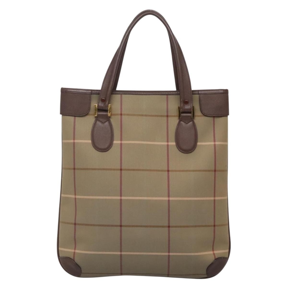 Burberry Nova Check Tote Beige Canvas Good condition - Back View
