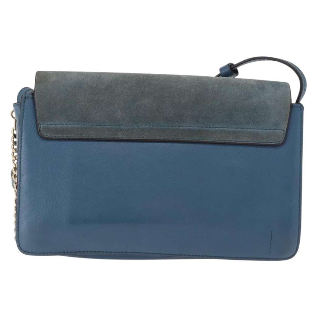 Chloe Faye Shoulder Bag Blue Suede Fair condition - Back View
