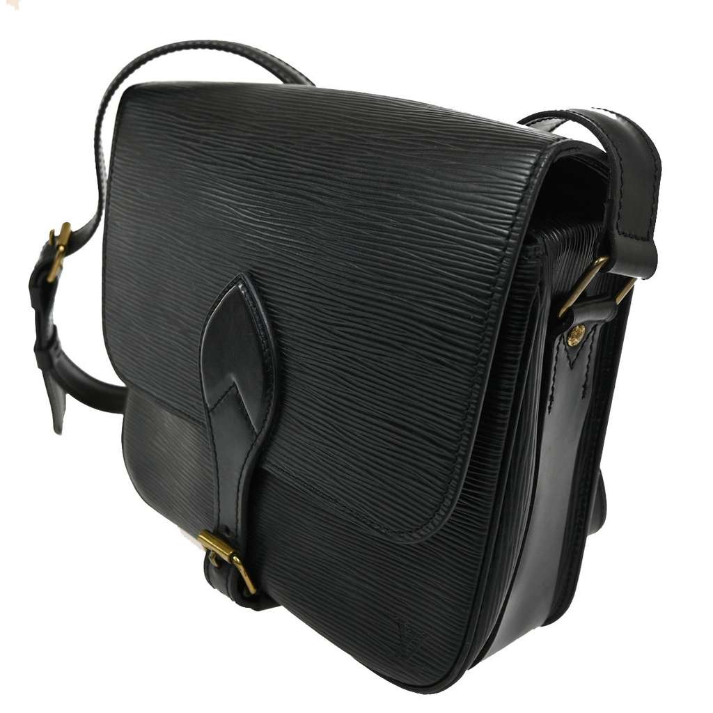 Louis Vuitton Cartouchiere Handbag Black Leather Good condition - Inside View