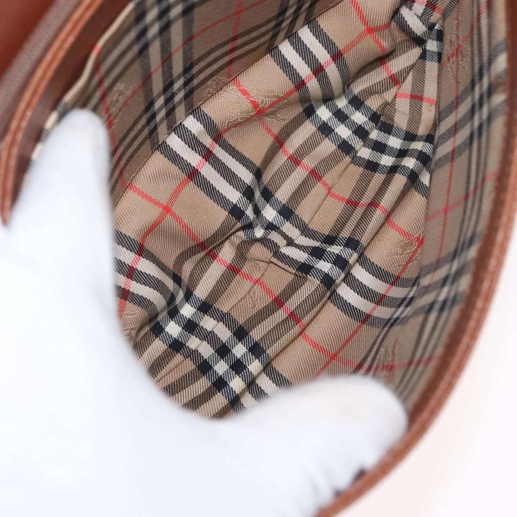 Burberry Vintage Shoulder Bag Brown Leather Good condition - Box View