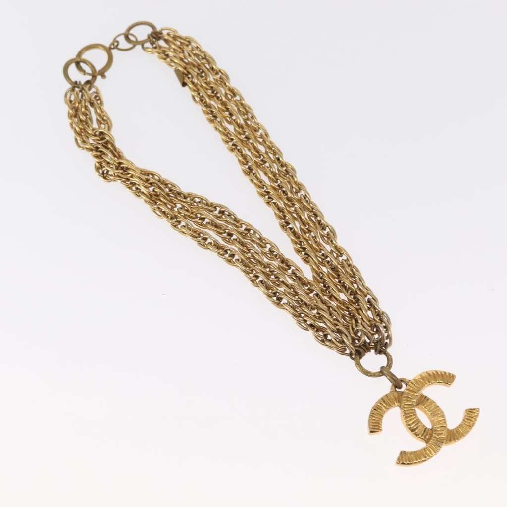 Chanel CC Necklace Gold Metal Good condition - Back View