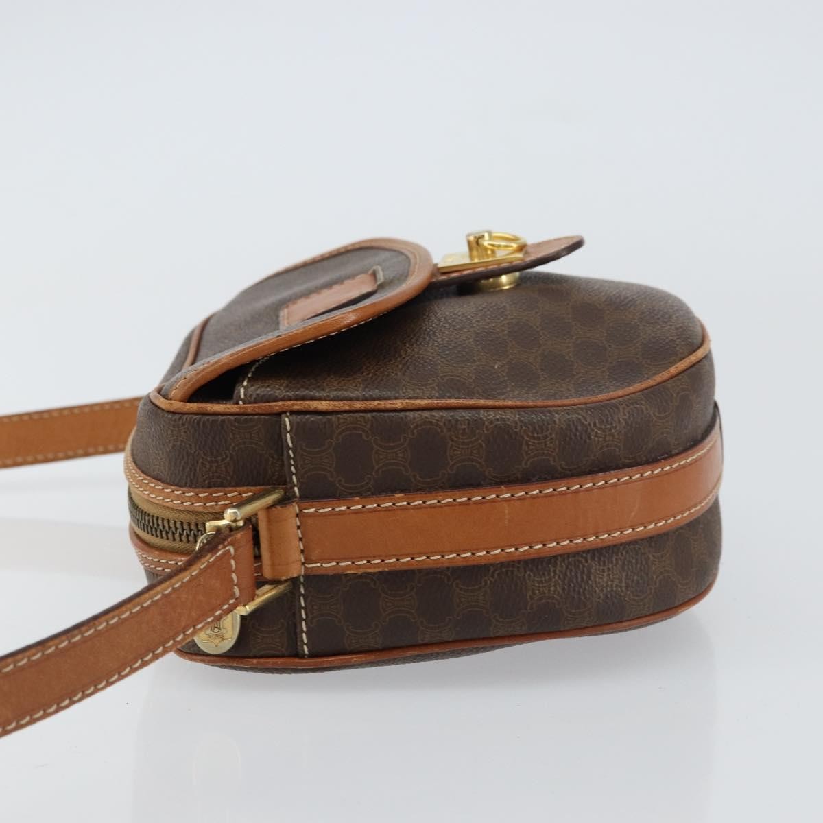 Celine Vintage Macadam Shoulder Bag Brown Canvas Good condition - Model View