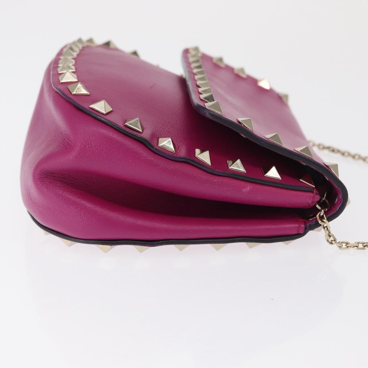Valentino Garavani Rockstud Saddle Crossbody Bag Pink Leather Good condition - Inside View