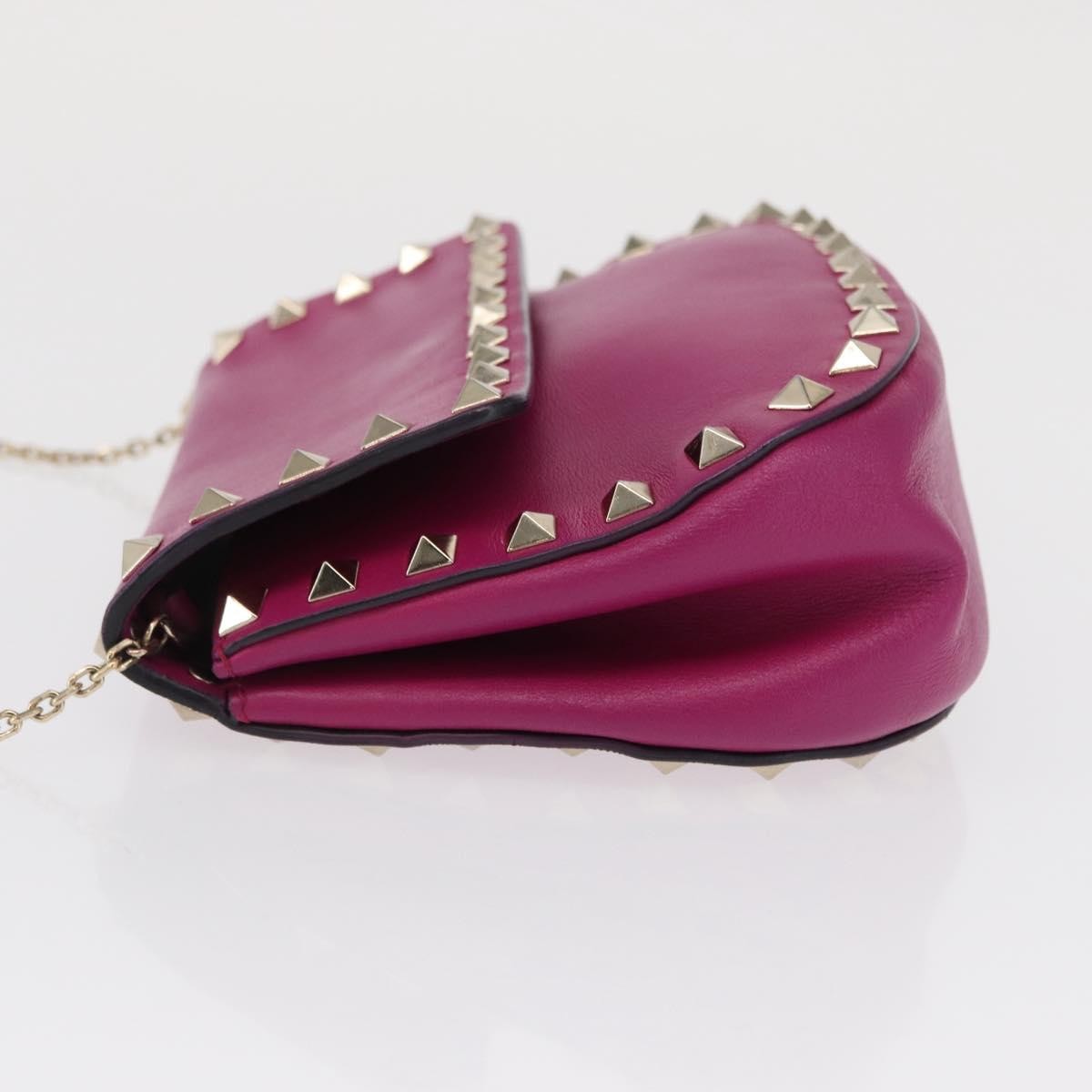 Valentino Garavani Rockstud Saddle Crossbody Bag Pink Leather Good condition - Model View