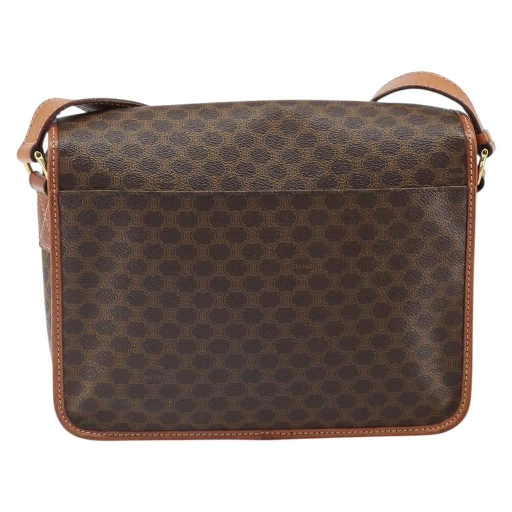 Celine Vintage Macadam Shoulder Bag Brown Canvas Fair condition - Back View