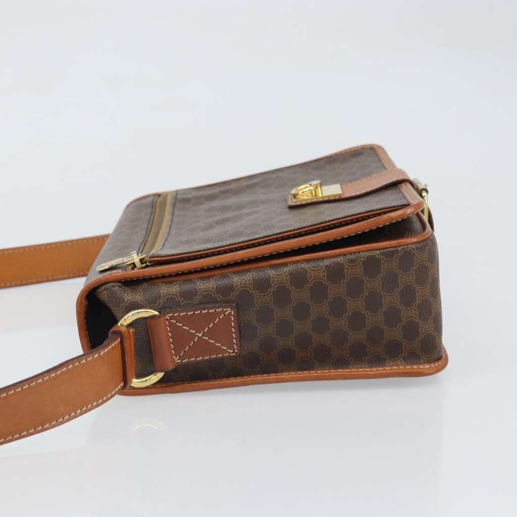 Celine Vintage Macadam Shoulder Bag Brown Canvas Fair condition - Model View