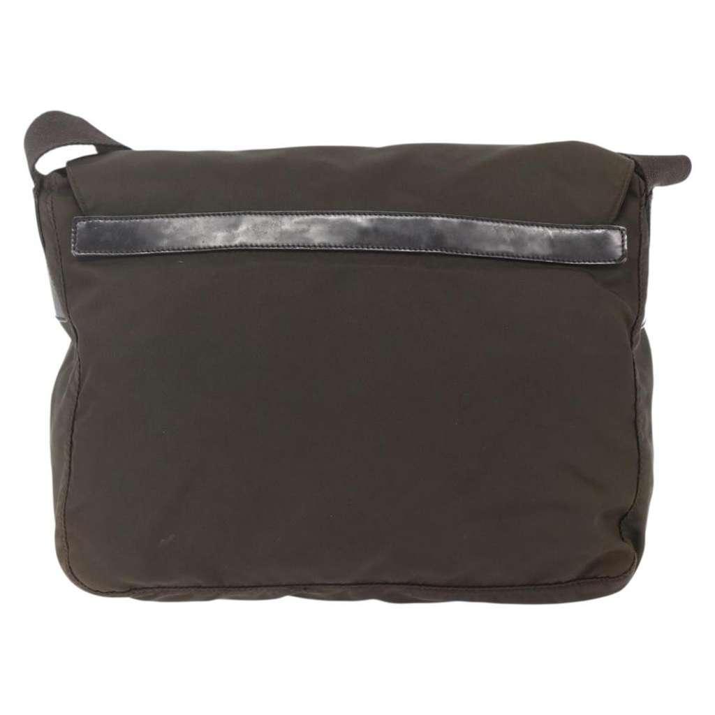 Prada Double Buckle Flap Messenger Bag Brown Fair condition - Back View