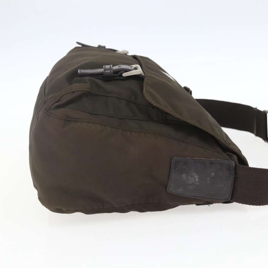 Prada Double Buckle Flap Messenger Bag Brown Fair condition - Model View