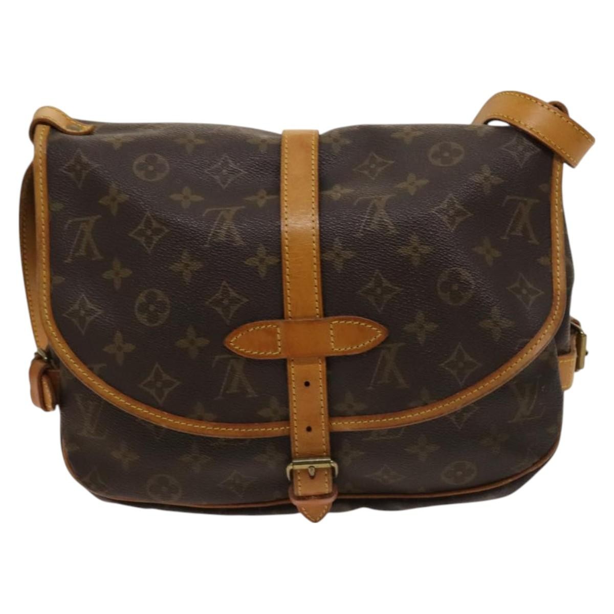 Louis Vuitton Saumur Handbag Brown Canvas Good condition - Back View