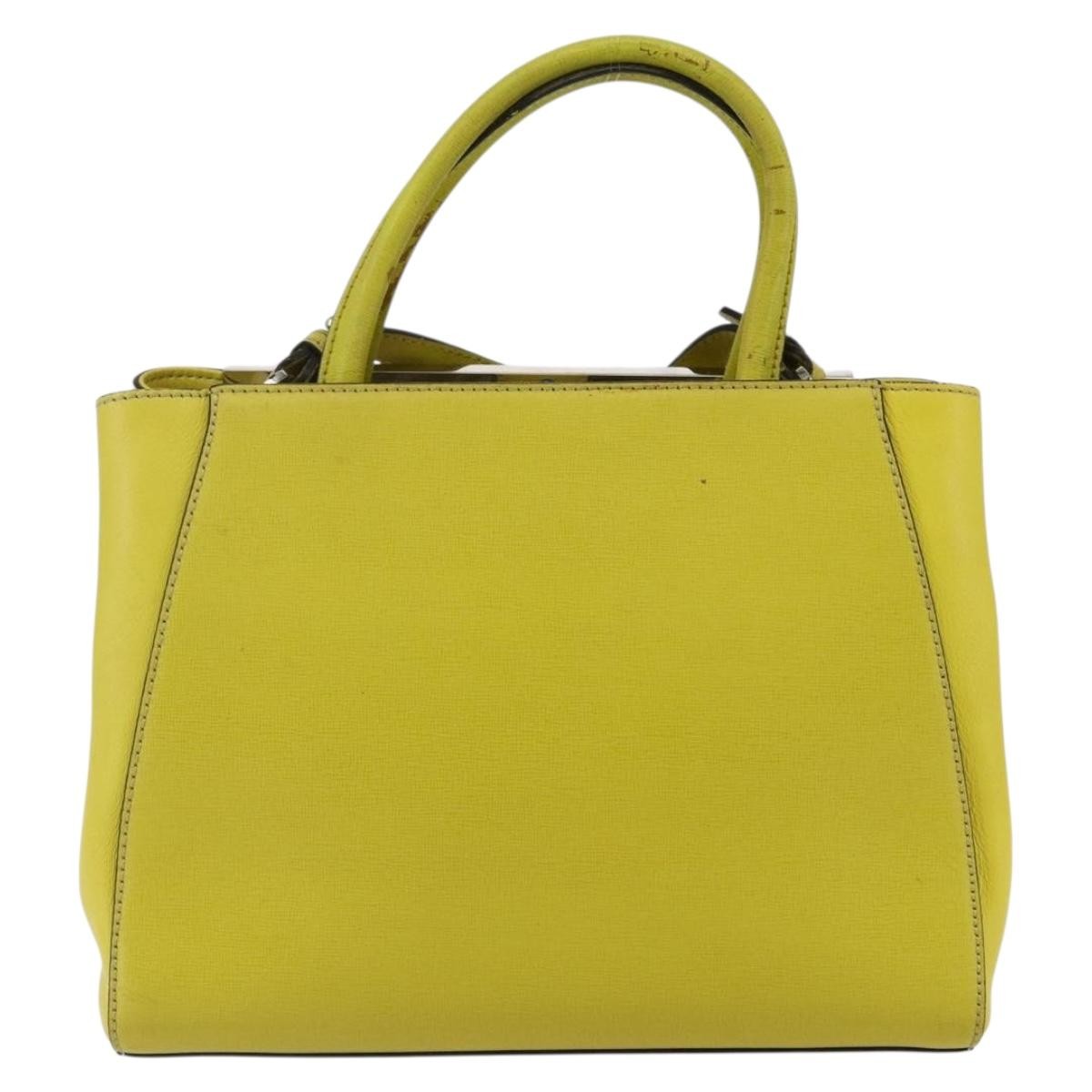 Fendi 2Jours Bag Yellow Leather Good condition - Back View