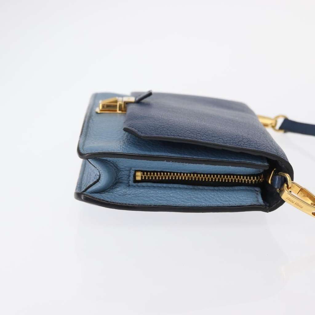 Miu Miu Shoulder Bag Blue Leather Good condition - Inside View
