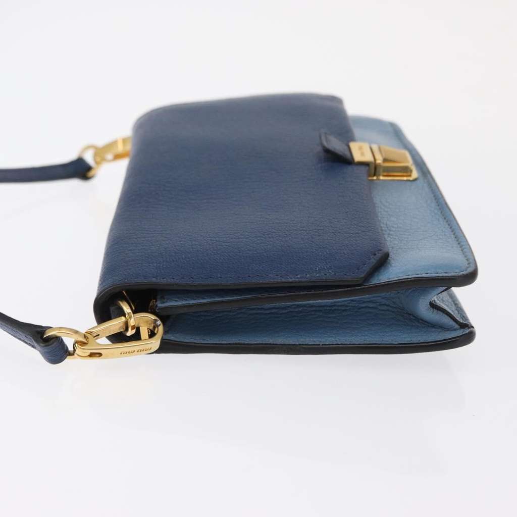 Miu Miu Shoulder Bag Blue Leather Good condition - Model View