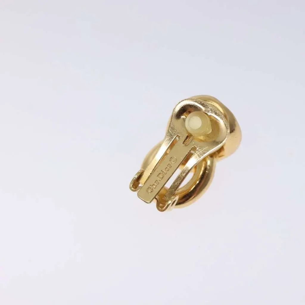 Dior Vintage Chain Link Clip-On Earrings Gold Metal Good - Inside View