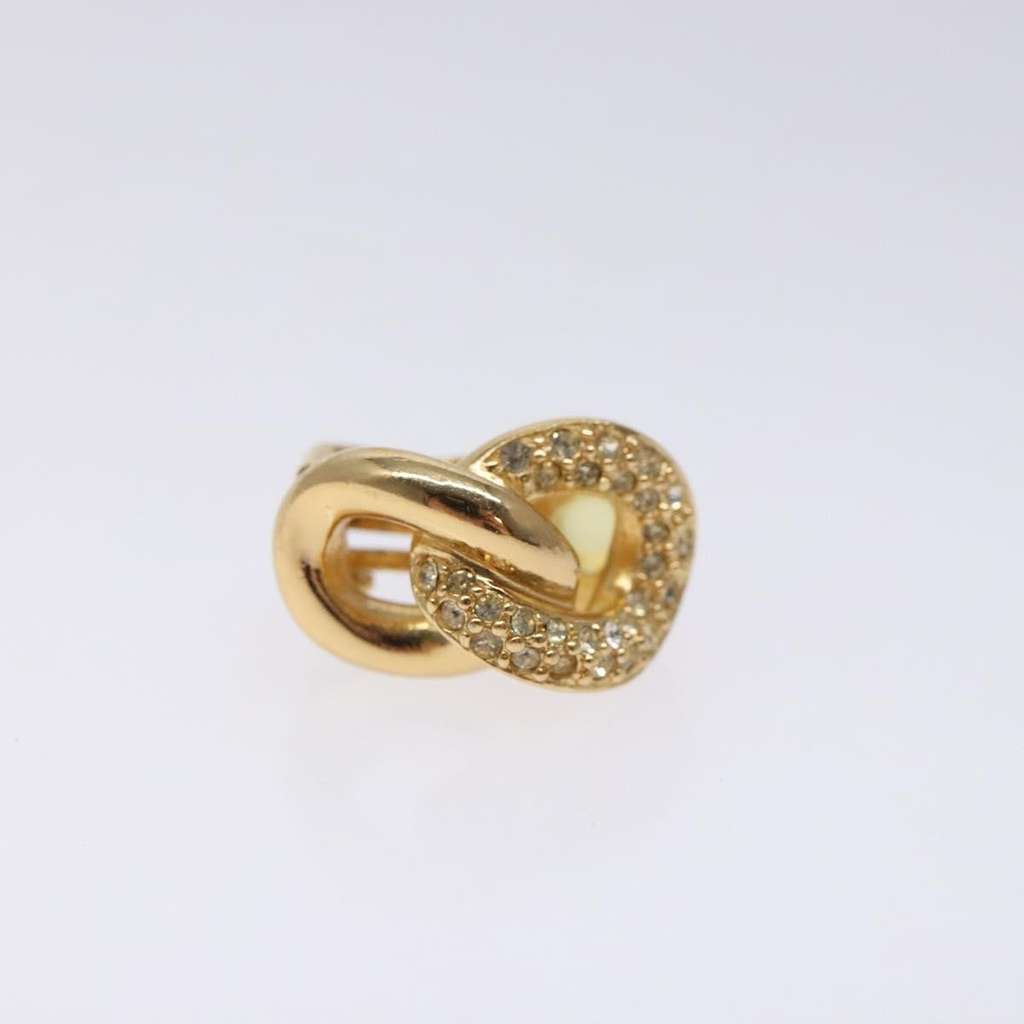 Christian Dior Vintage Chain Link Clip-On Earrings Gold Metal Good condition - Box View