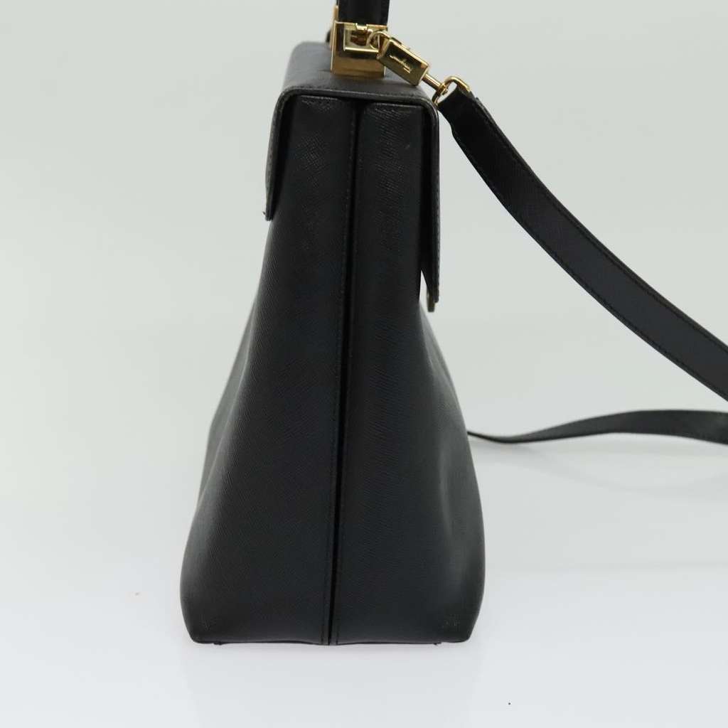 Salvatore Ferragamo Gancini Convertible Top Handle Bag Black Leather Good condition - Inside View