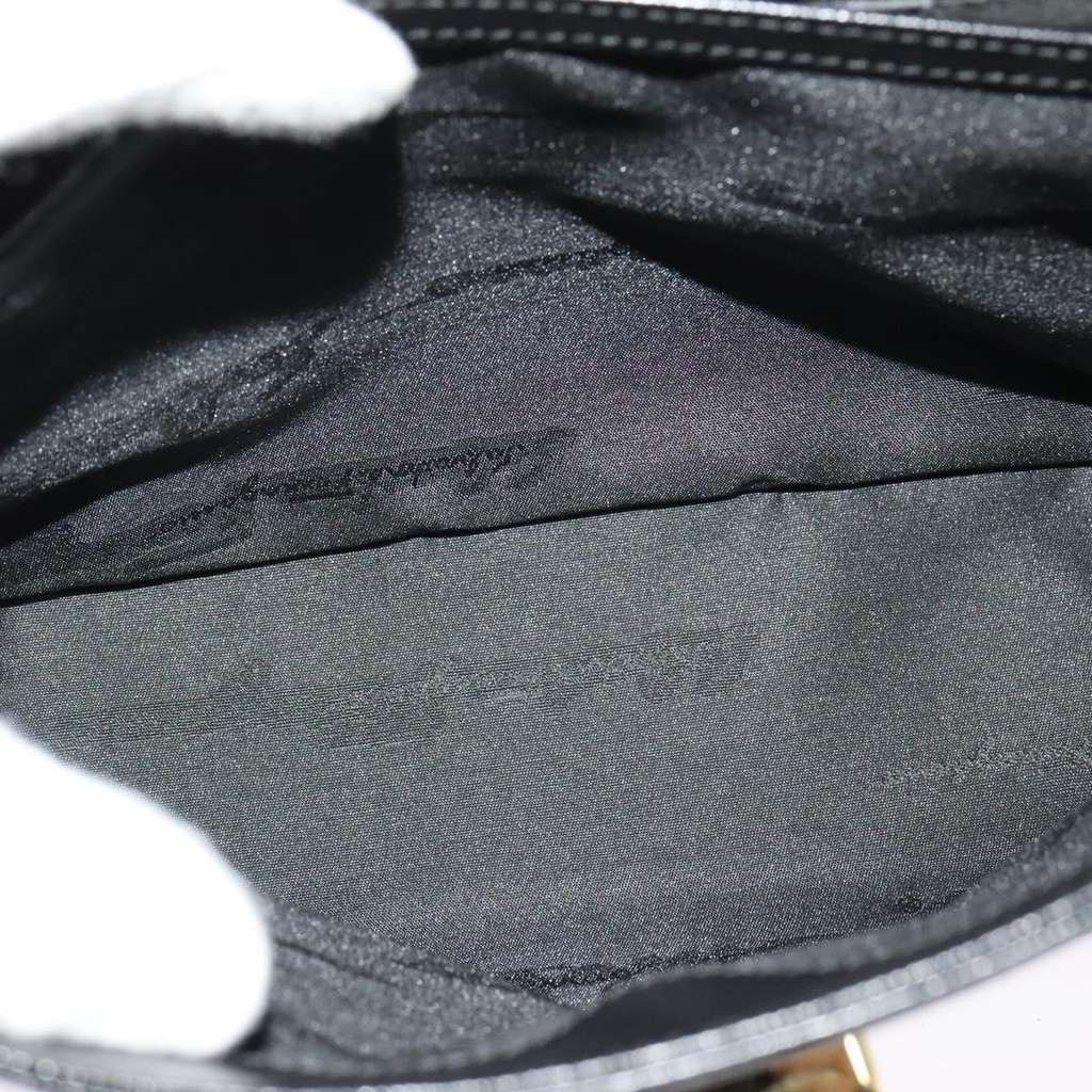 Salvatore Ferragamo Gancini Convertible Top Handle Bag Black Leather Good condition - Box View