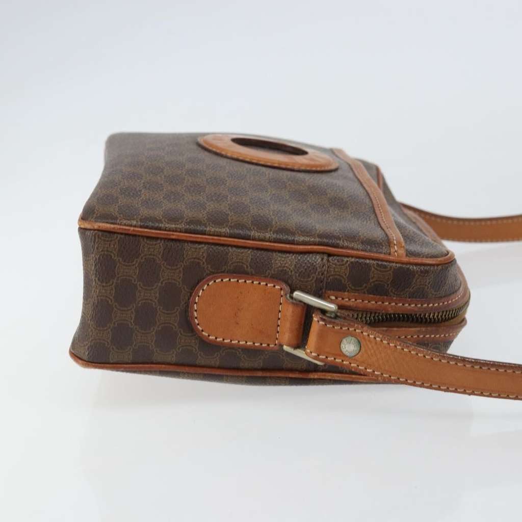 Celine Vintage Macadam Circle Logo Shoulder Bag Brown Canvas Fair condition - Inside View