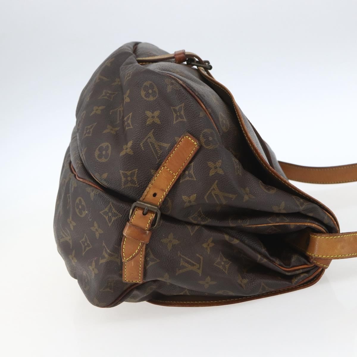 Louis Vuitton Saumur Handbag Brown Canvas Fair condition - Model View