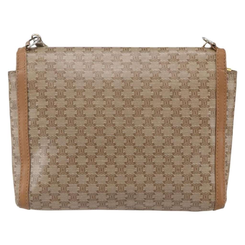 Celine Vintage Macadam Shoulder Bag Beige Canvas Good condition - Back View