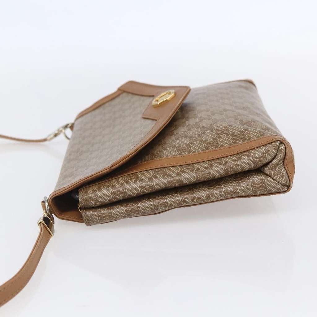 Celine Vintage Macadam Shoulder Bag Beige Canvas Good condition - Inside View