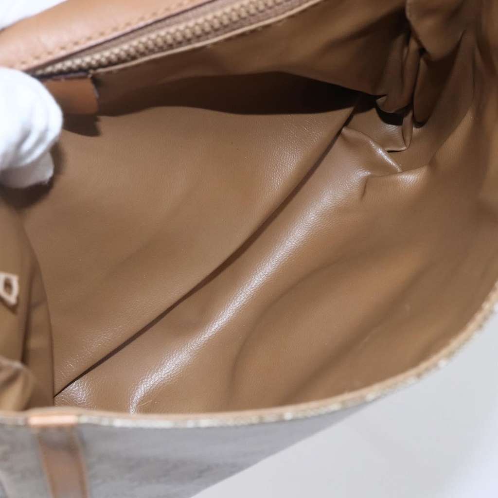 Celine Vintage Macadam Shoulder Bag Beige Canvas Good condition - Box View