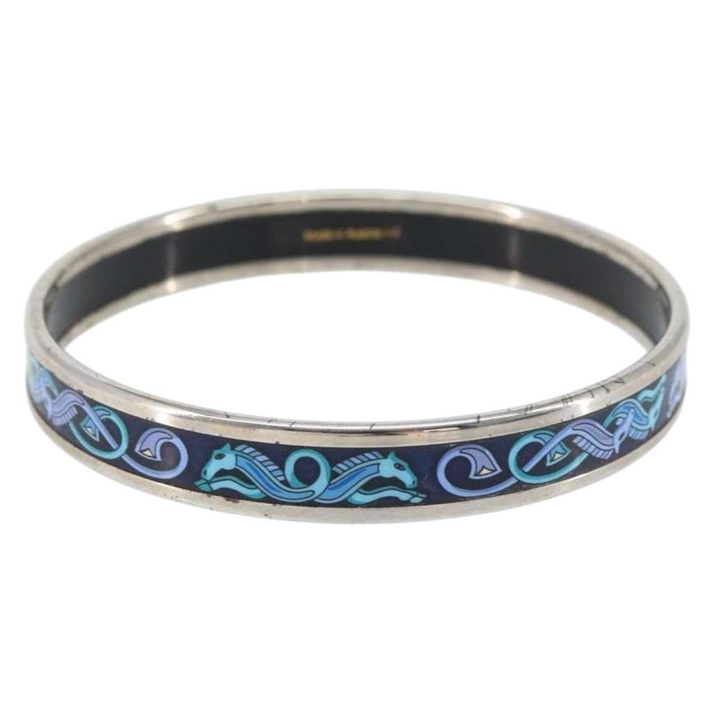 Hermès Caleche Bangle Bracelet Navy Metal Good condition - Inside View